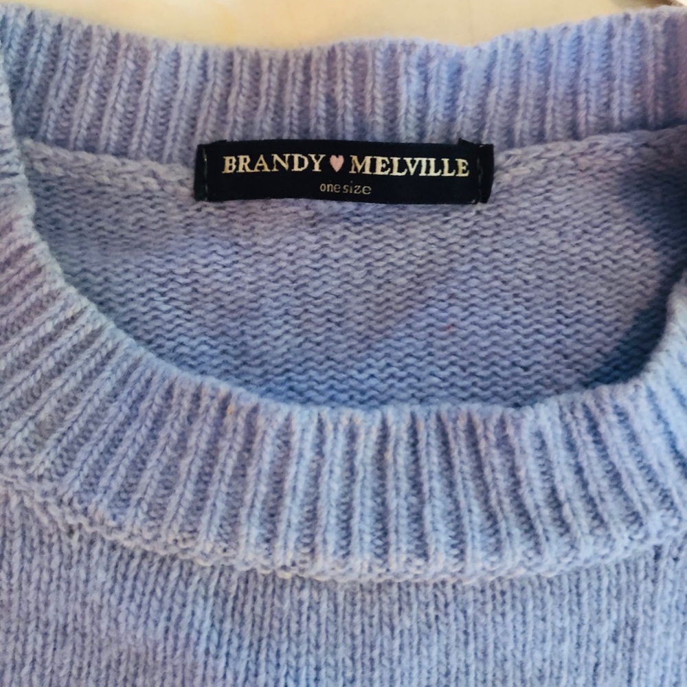 💎 Baby Blue Brandy Melville Cropped Pullover - Picture 2 of 2